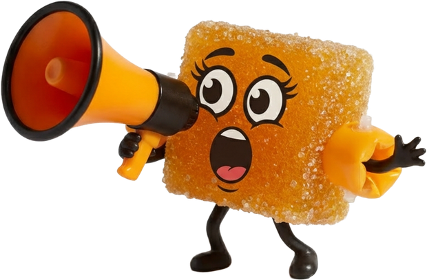 La gomita de La Choca anunciando novedades con su megáfono